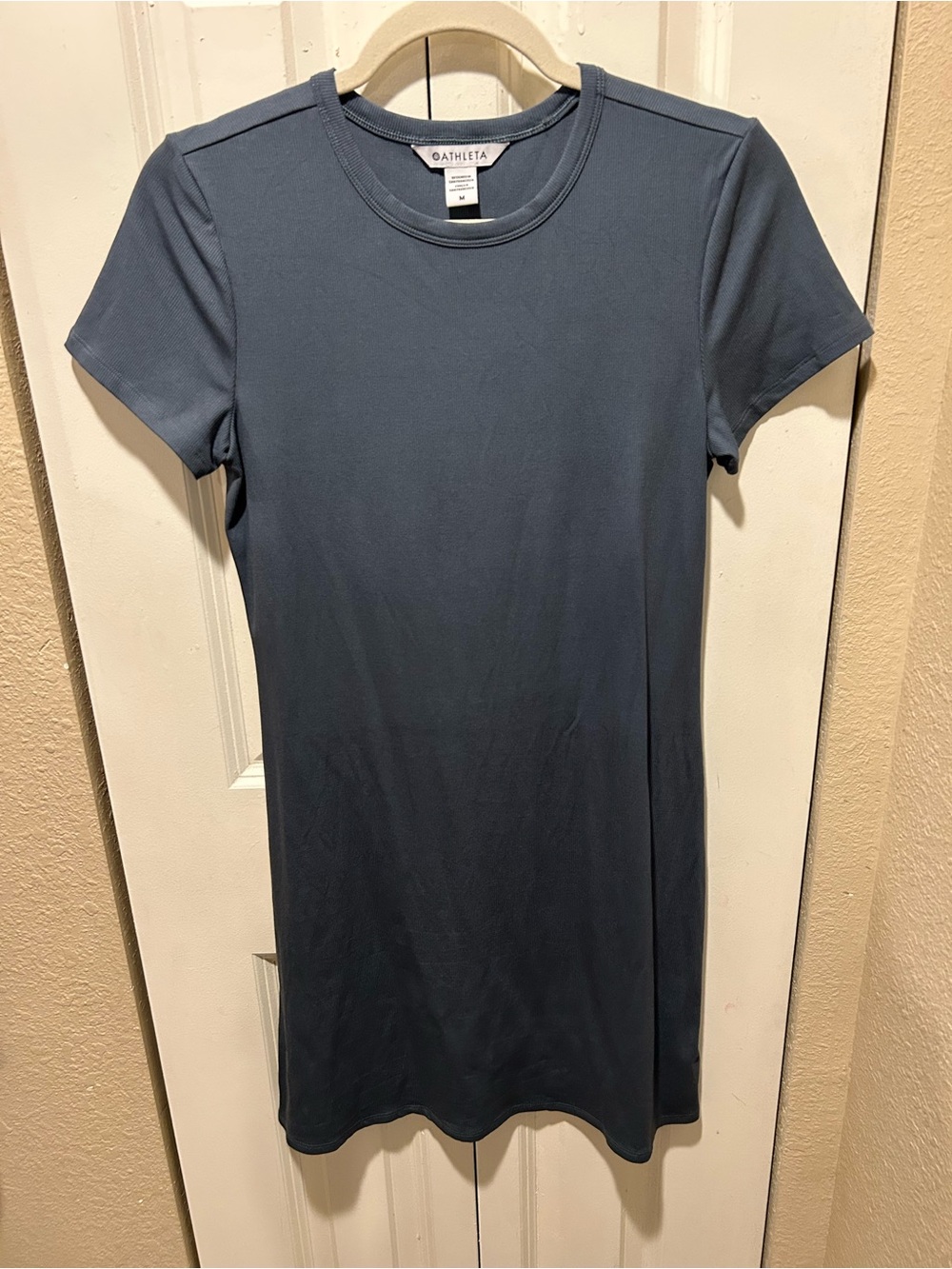 Athleta Essential Tee Dress Robbed Mini Slate Grey , size M - Picture 4 of 7